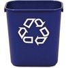 Rubbermaid Commercial 3.25 gal Rectangular 13 QT Standard Deskside Recycling Wastebaskets, Blue, Resin RCP295573BECT